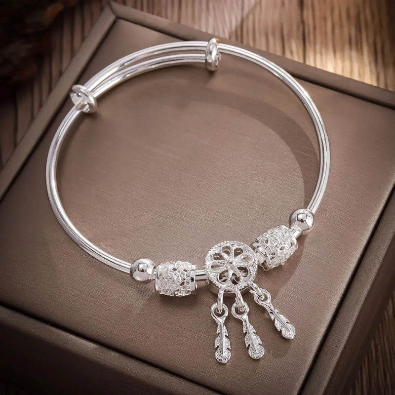 Pulseira Feminina de Prata Esterlina 925 Ajustável